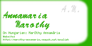 annamaria marothy business card